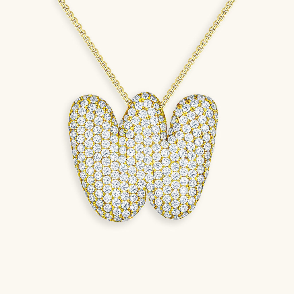 Hailey Bubble Initial Gold Necklace