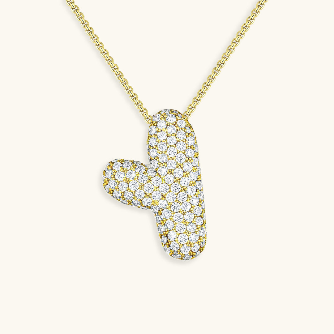 Hailey Bubble Initial Gold Necklace