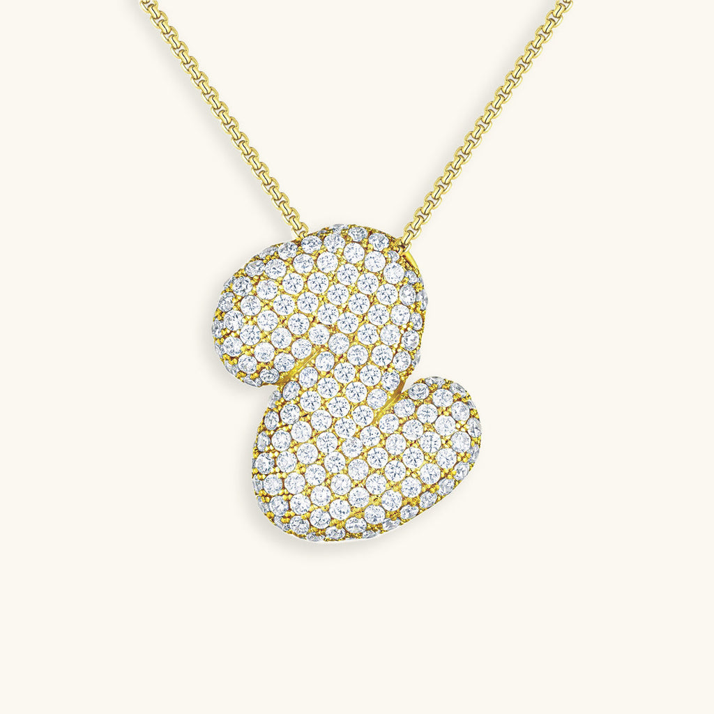 Hailey Bubble Initial Gold Necklace