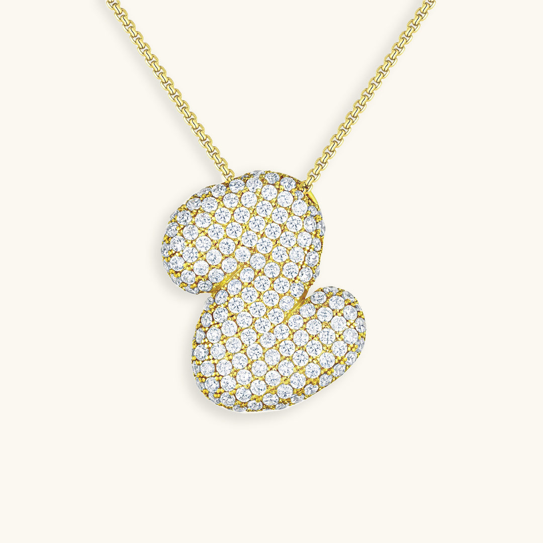 Hailey Bubble Initial Gold Necklace