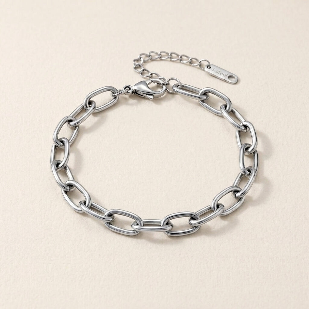 Silver Chunky Paperclip Bracelet