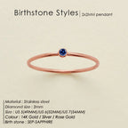 Dainty Gold Birthstone Solitaire Crystal Ring