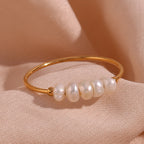 Gold Dainty Pearl Cluster Ring