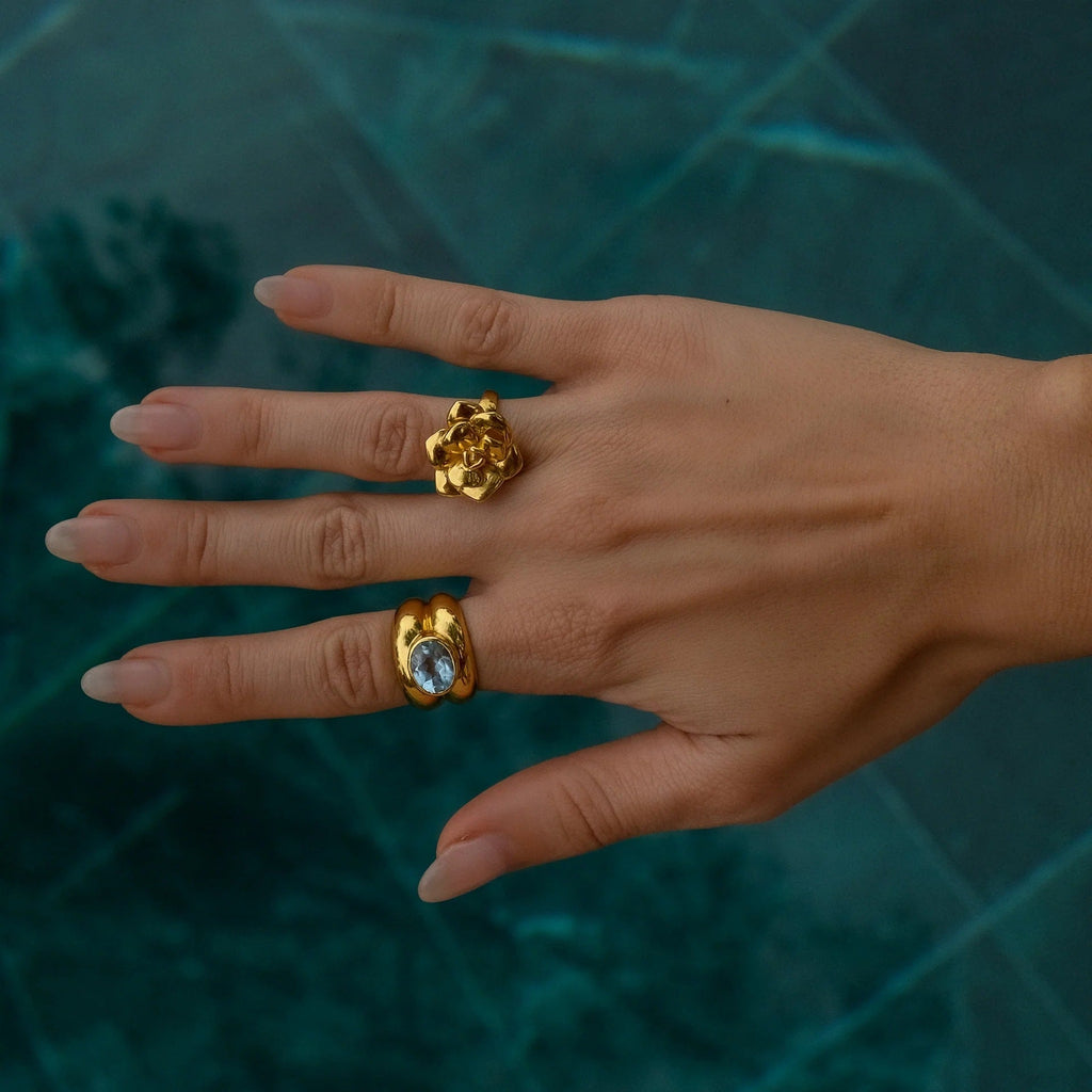 Gold Blooming Rose Ring