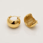Gold Dome Hoop Earrings