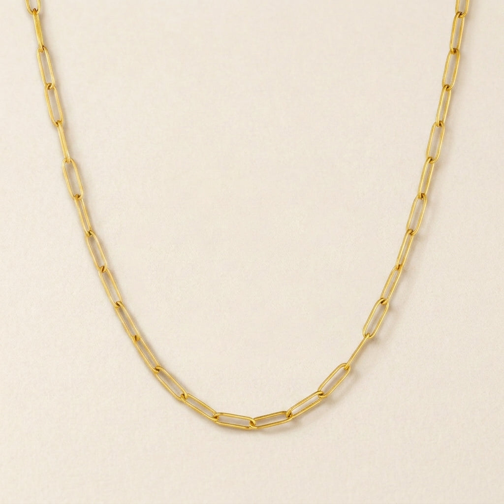 Gold Paperclip Chain Necklace