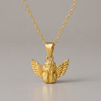 Gold Cherub Angel Pendant Necklace