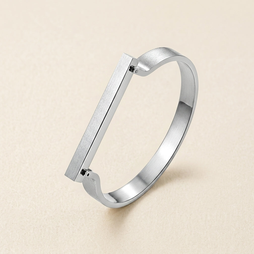 Silver Engravable Bar Bracelet