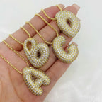 Hailey Bubble Initial Gold Necklace