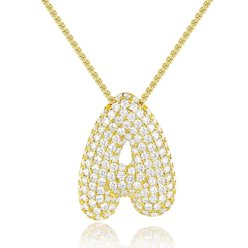Hailey Bubble Initial Gold Necklace