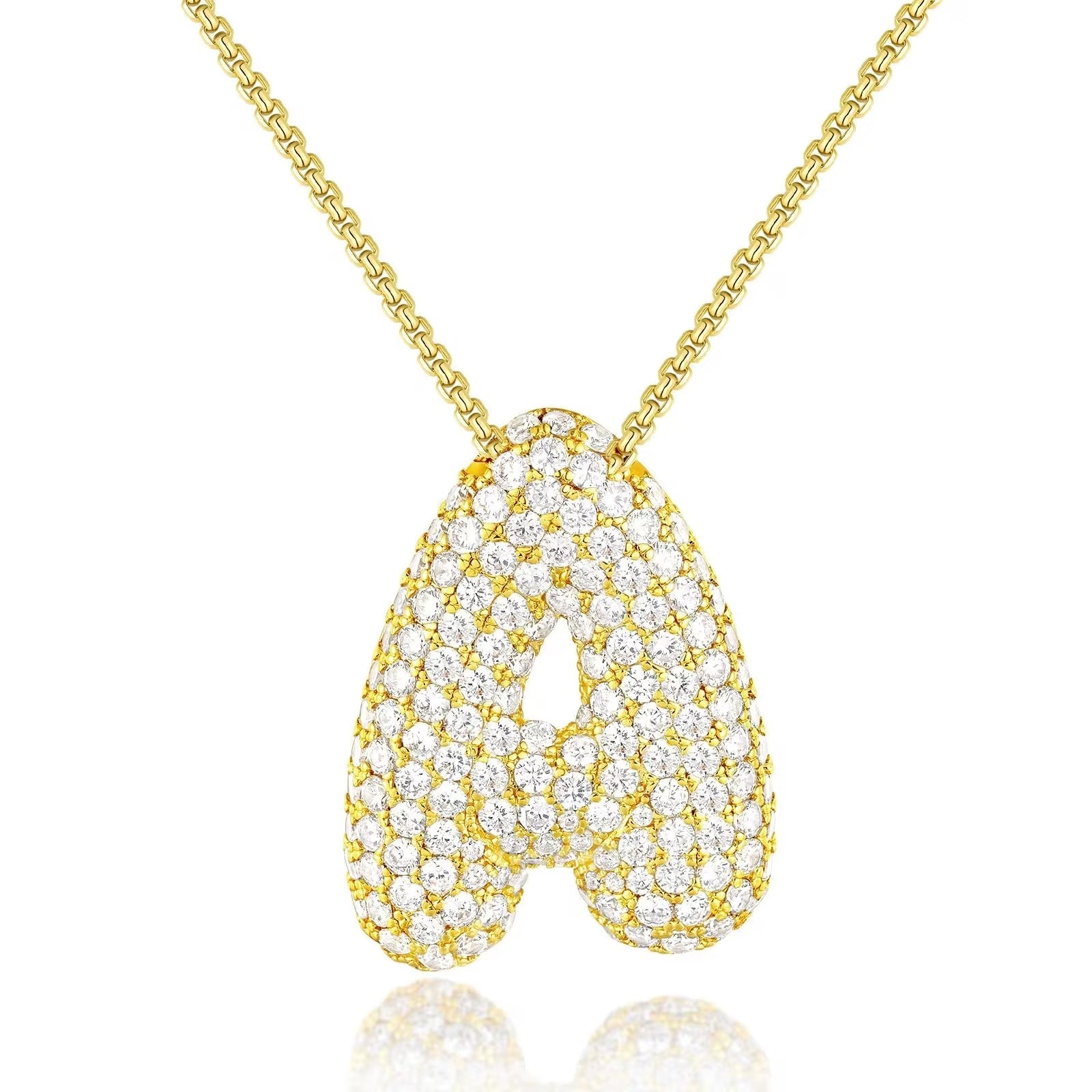 Hailey Bubble Initial Gold Necklace