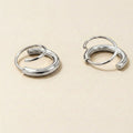 Silver Double Wrap Huggie Hoop Earrings