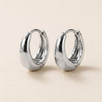 Silver Mini Drop Huggies Earrings
