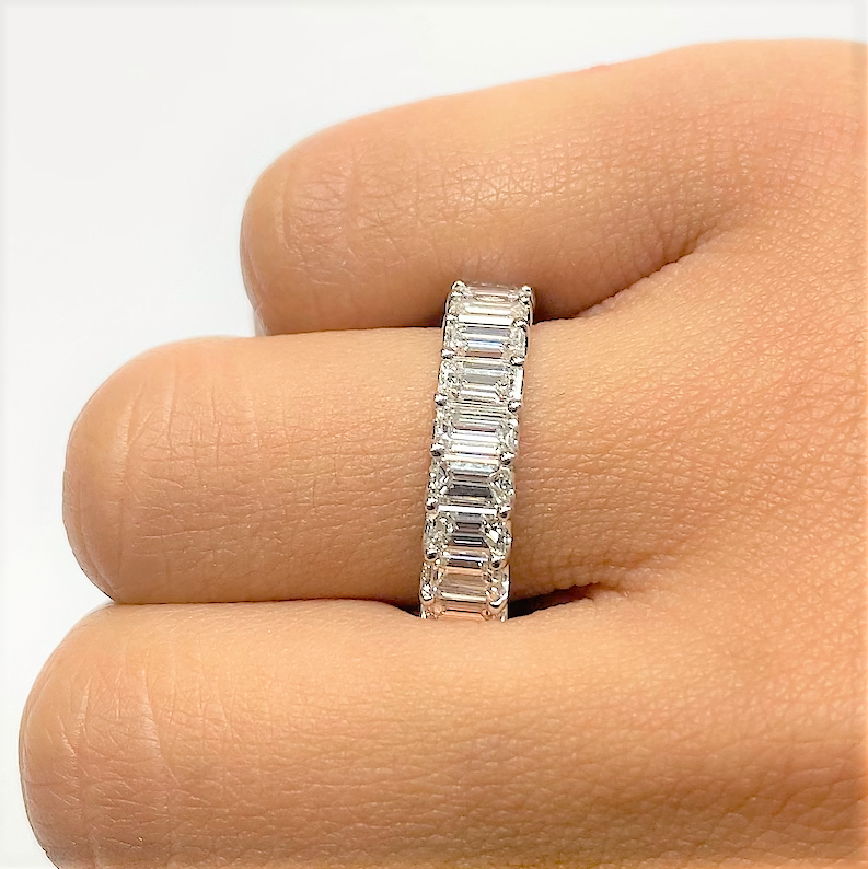 Crystal Eternity Band Silver Ring