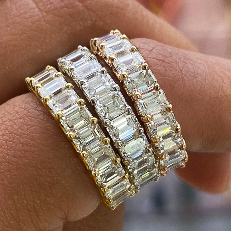 Crystal Eternity Band Gold Ring