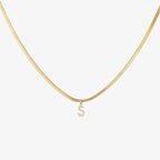 Gold Crystal Initial Pendant Necklace