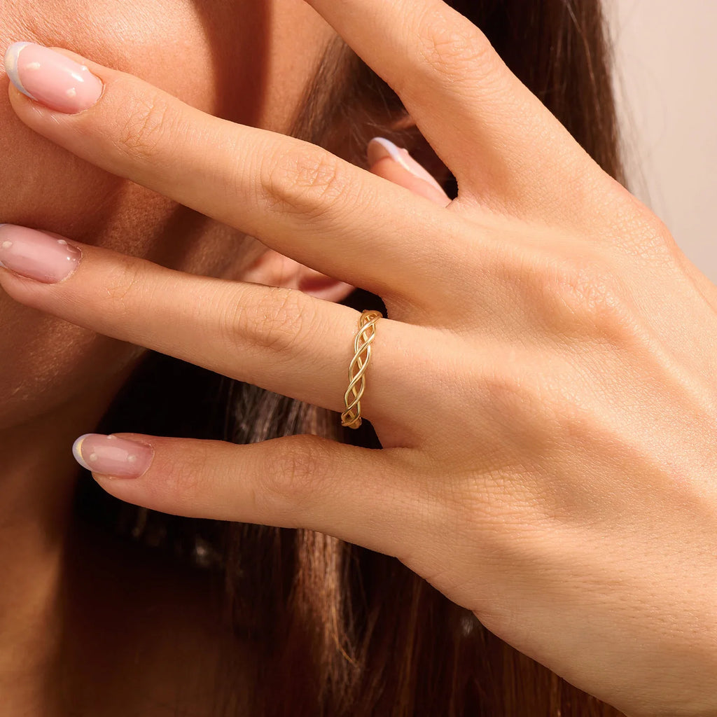 Gold Celtic Braided Band Ring