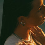 Gold Open Hoop Stud Earrings