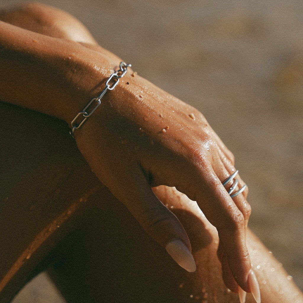 Silver Chunky Paperclip Bracelet