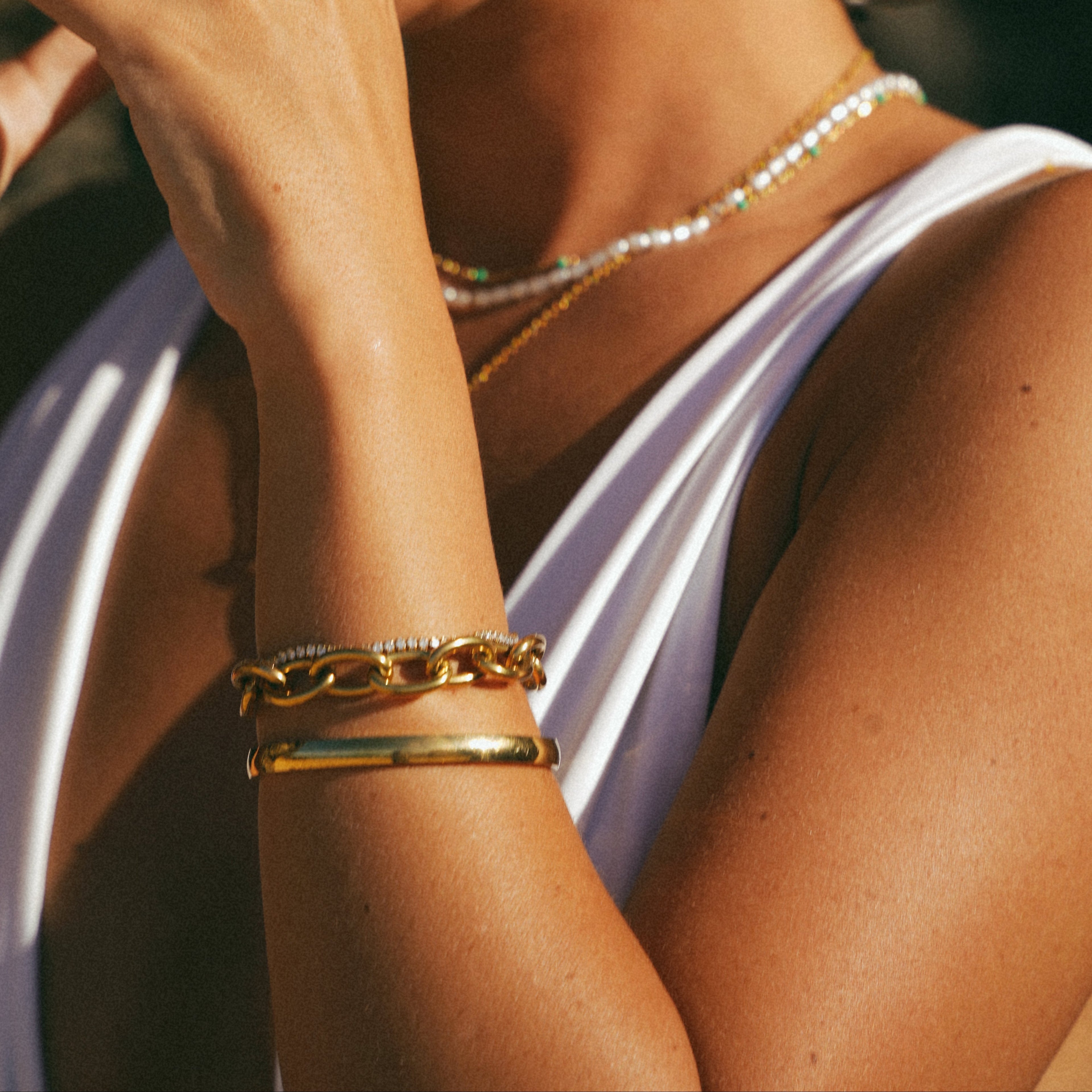 Gold Chunky Oval Link Chain Bracelet