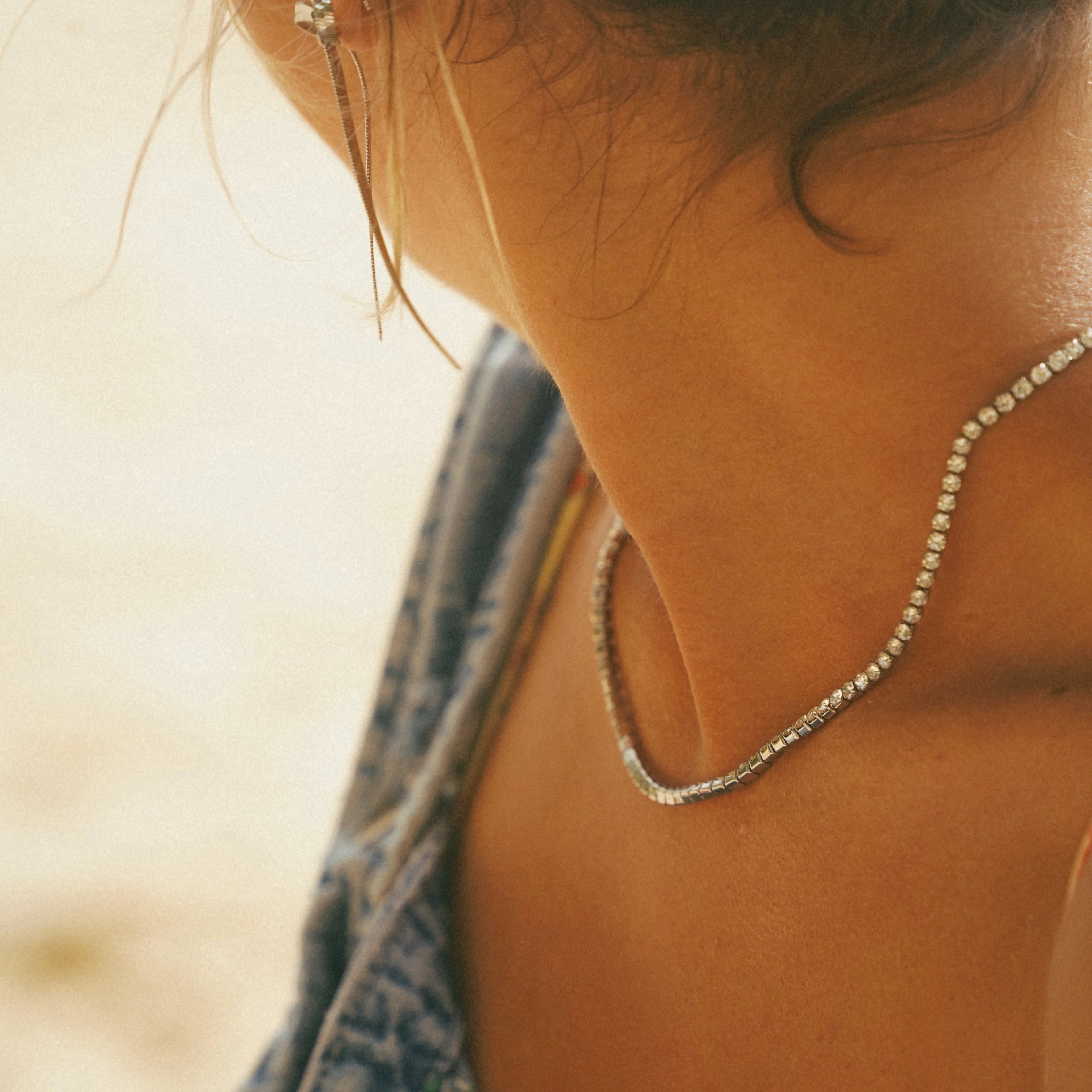 Sparkling Crystal Tennis Necklace
