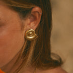 Gold Spiral Seashell Stud Earrings