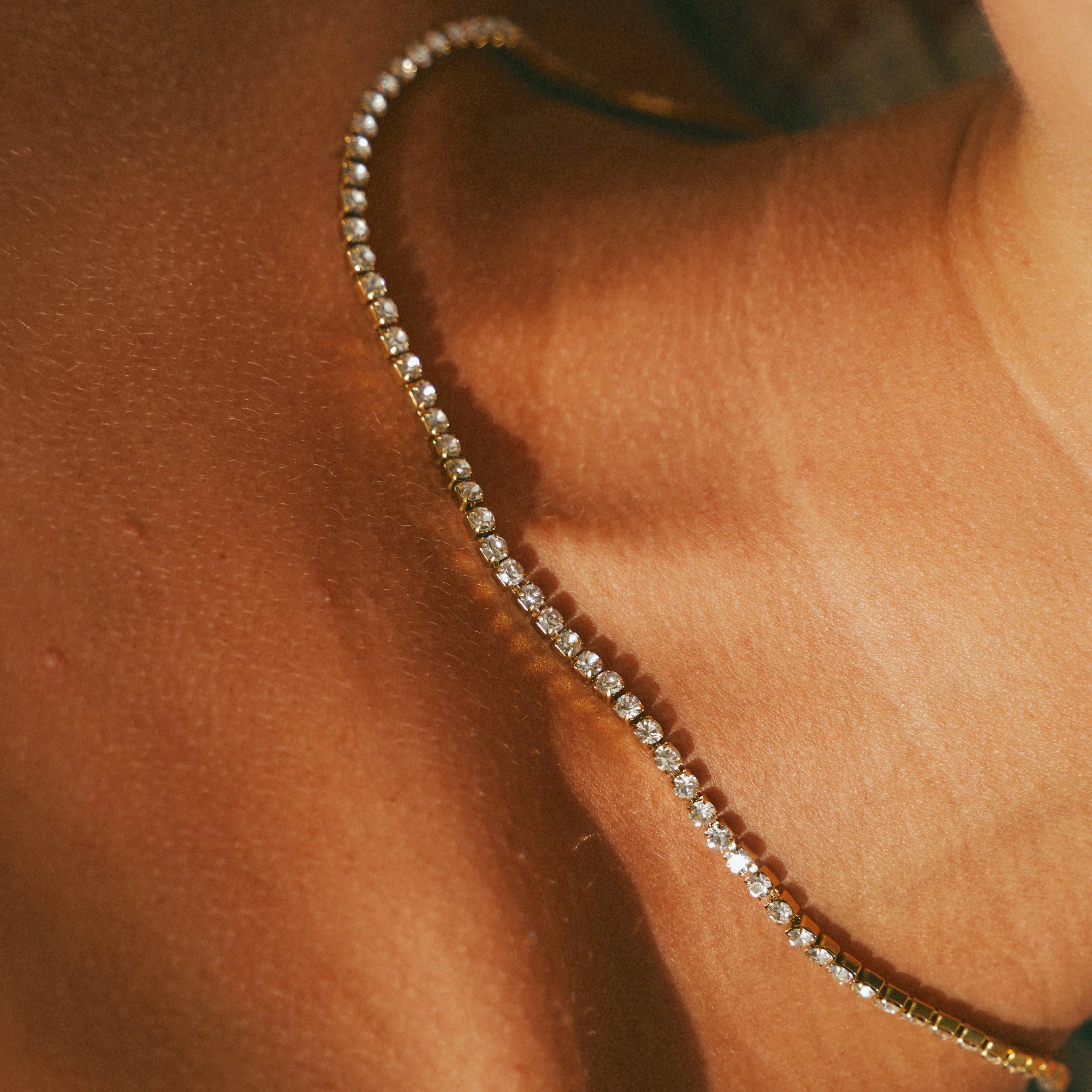Sparkling Crystal Tennis Necklace