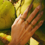 Gold Woven Link Band Ring
