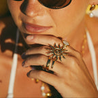 Radiant Sun Spiral Gold Ring