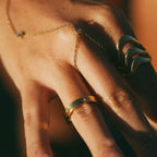 Gold Starburst Crystal Band Ring