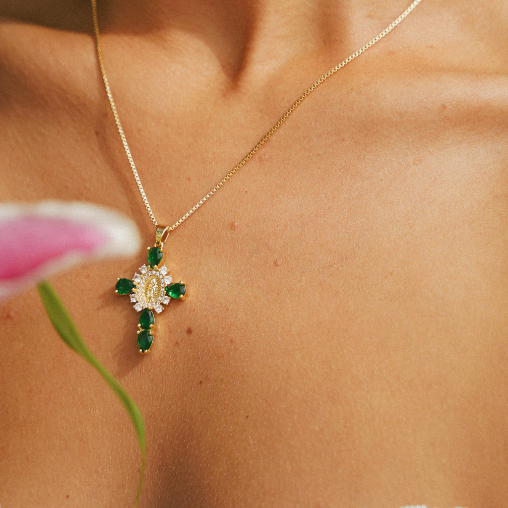 Virgin Mary Cross Pendants Necklace