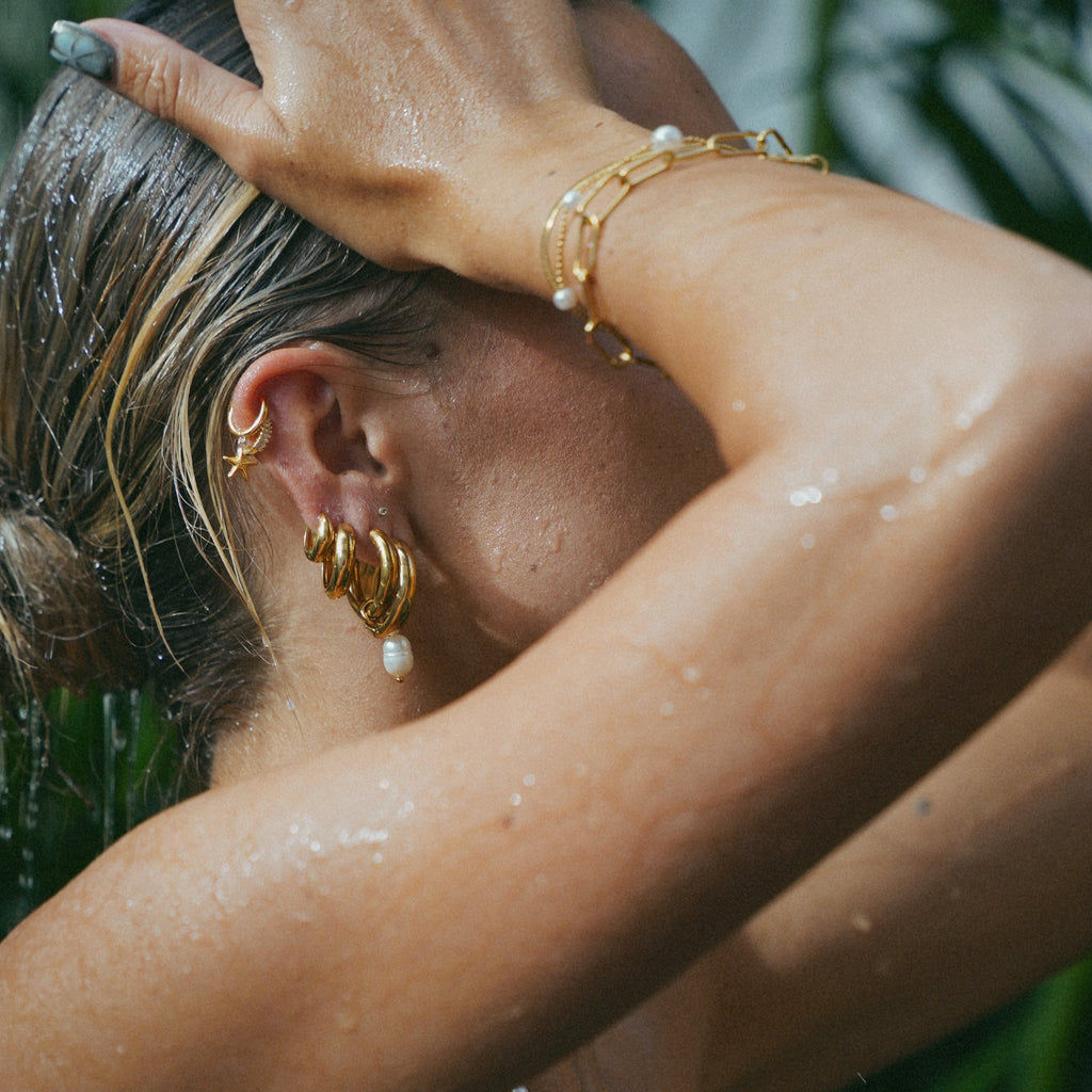 Gold Huggie Hoop Earrings