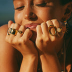 Gold Wide Flat-Top Signet Ring