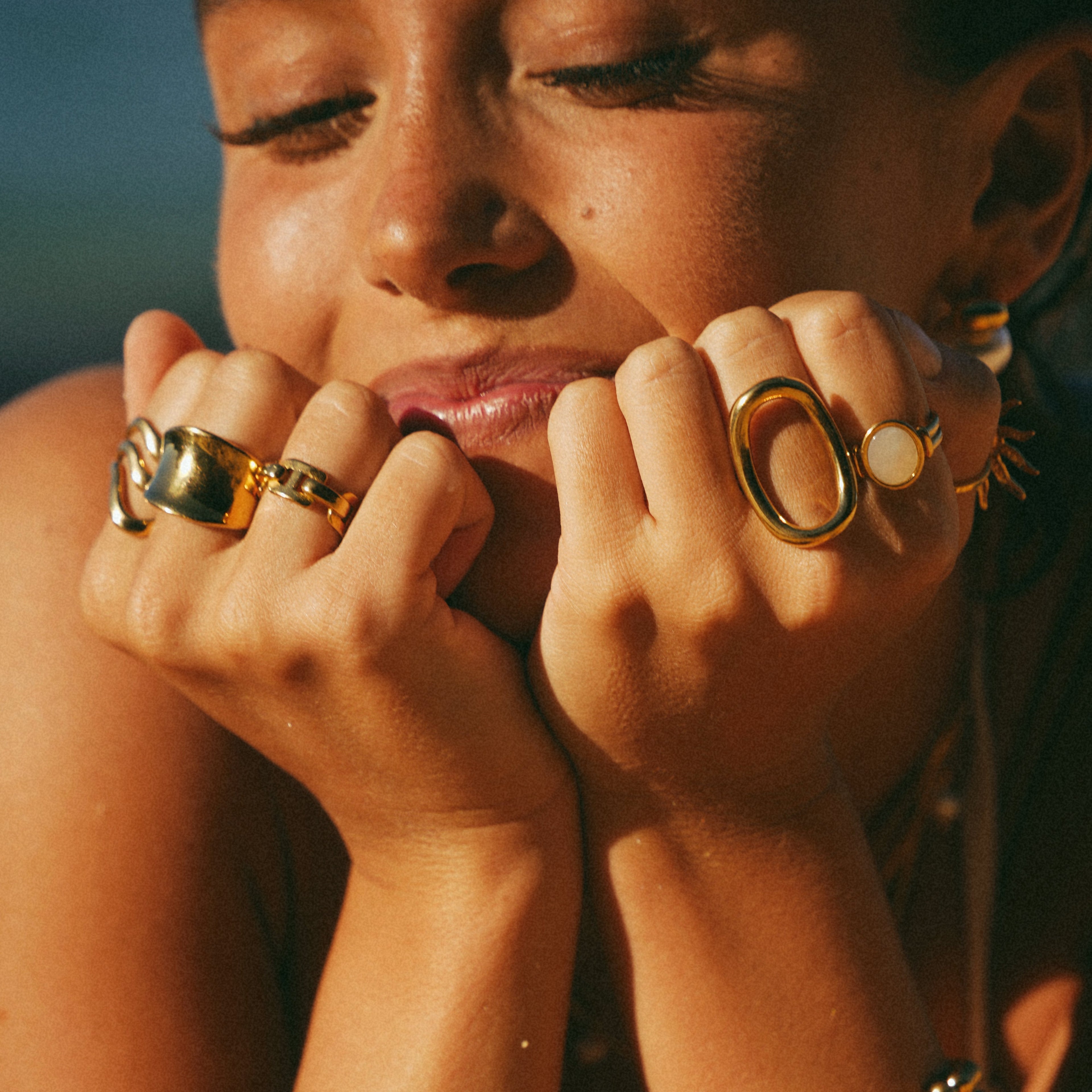 Gold Wide Flat-Top Signet Ring
