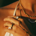 Gold Oval Moonstone Ring
