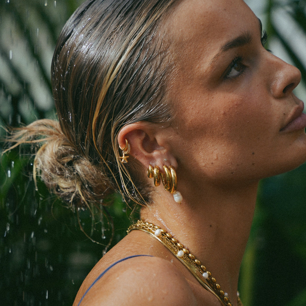 Gold Huggie Hoop Earrings