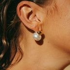 Gold Pearl Stud Earrings