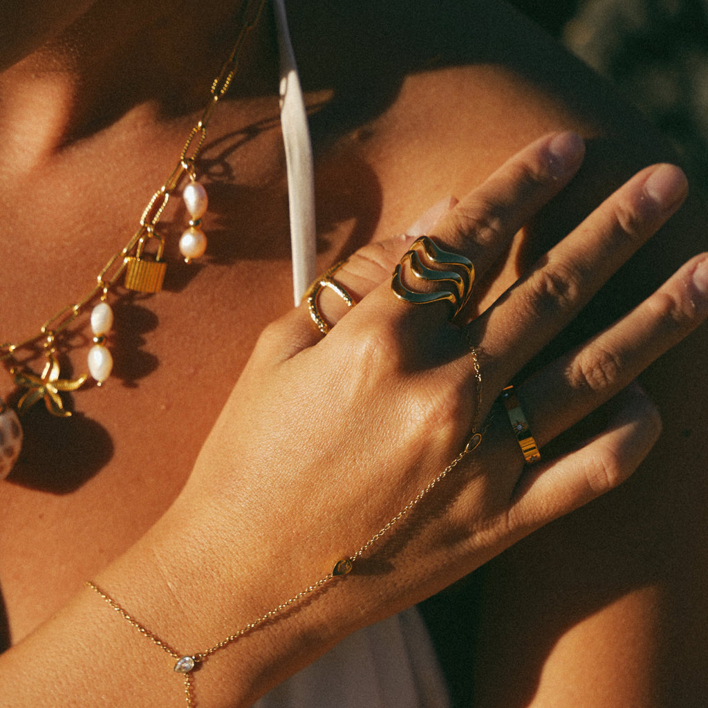 Gold Starfish Wrap Ring