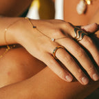 Gold Starburst Crystal Band Ring