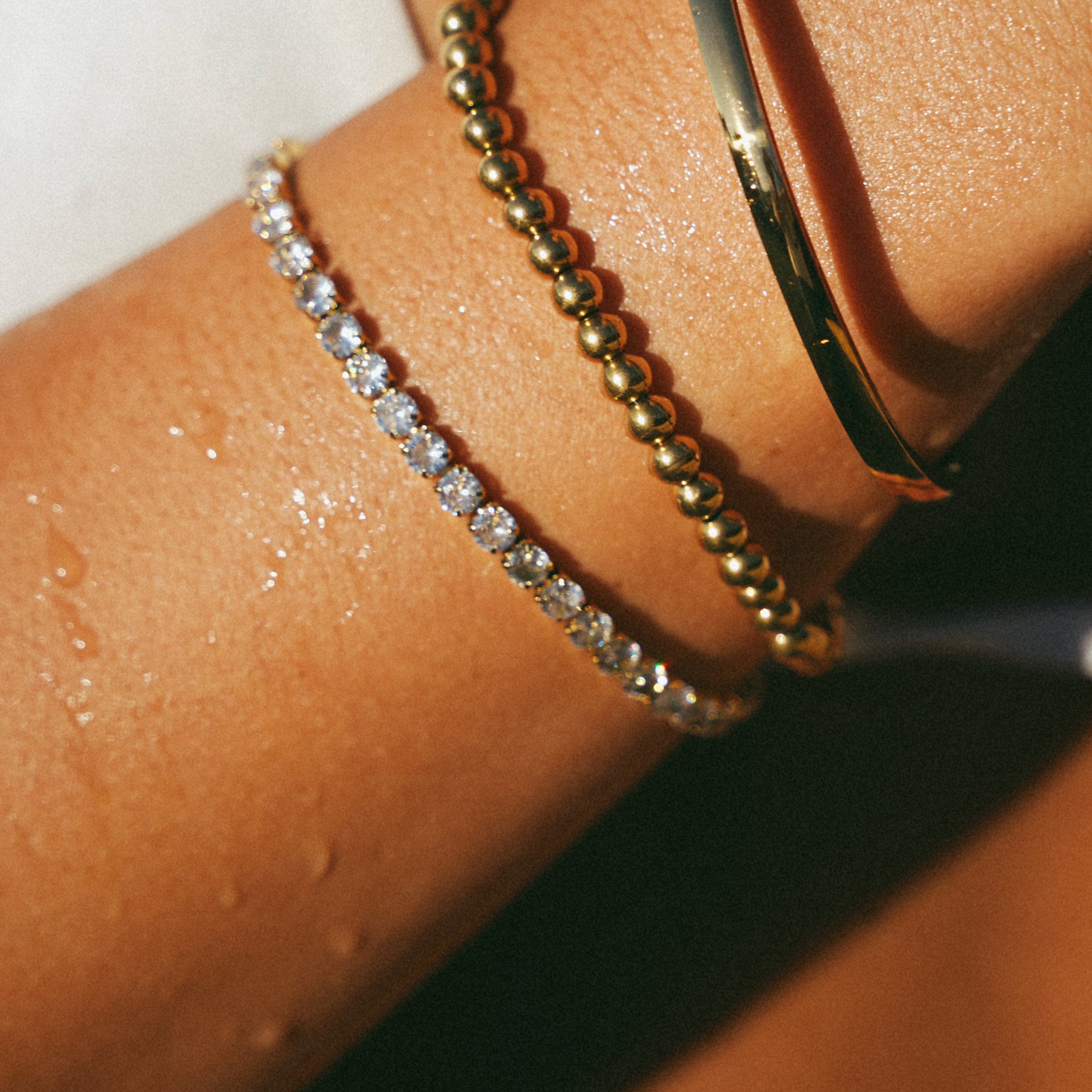 Gold Starlight Cascade Tennis Bracelet