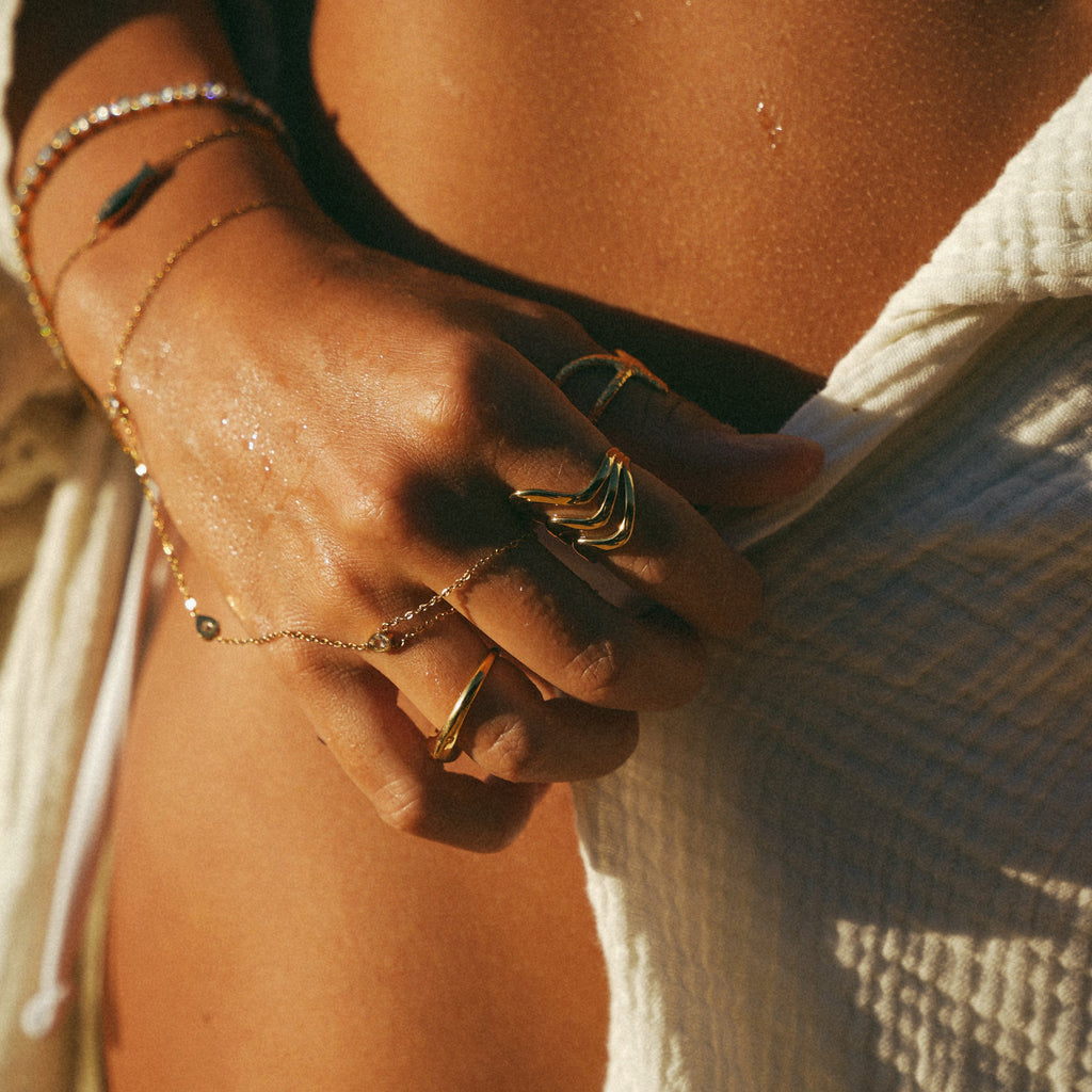 Gold Starfish Wrap Ring