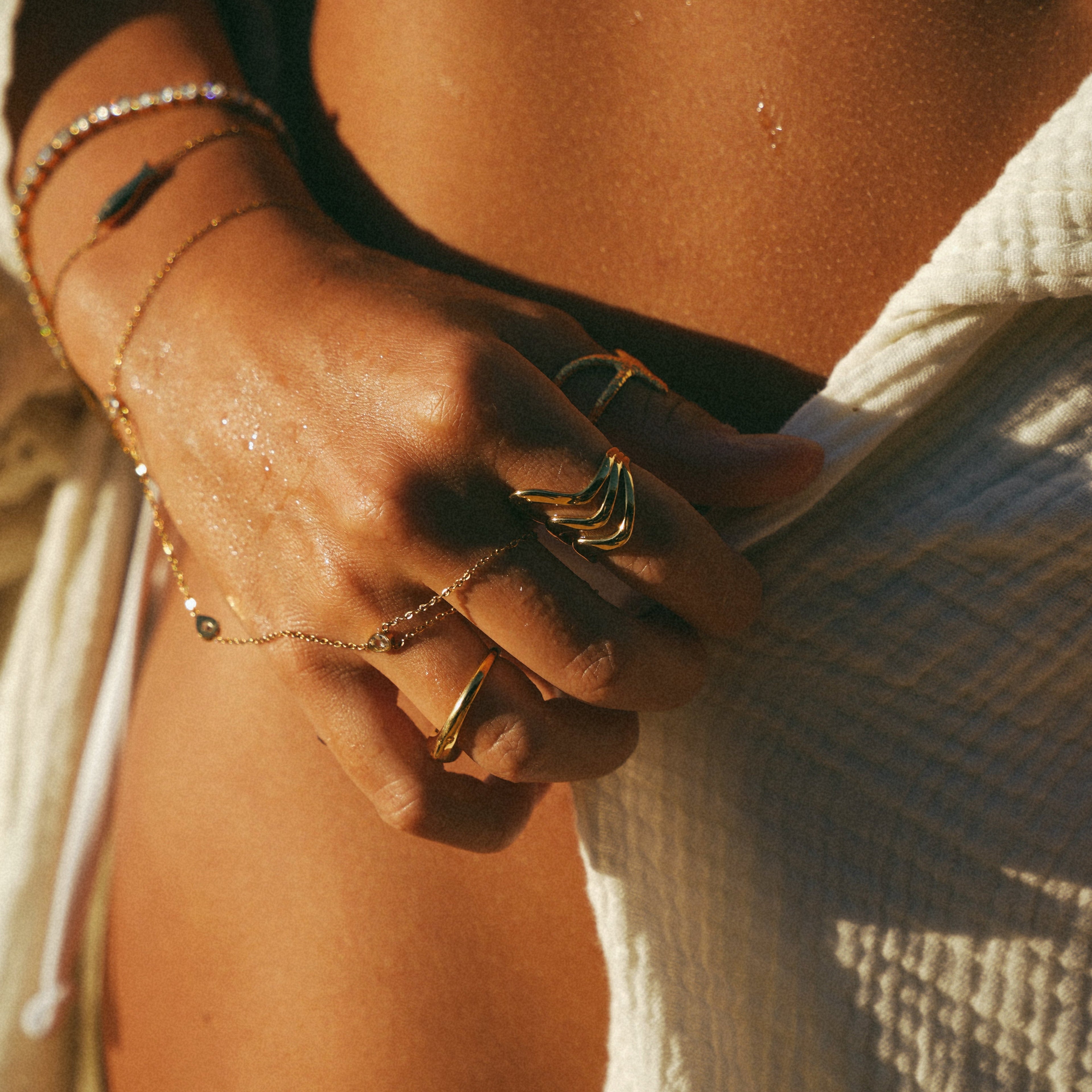 Gold Starfish Wrap Ring