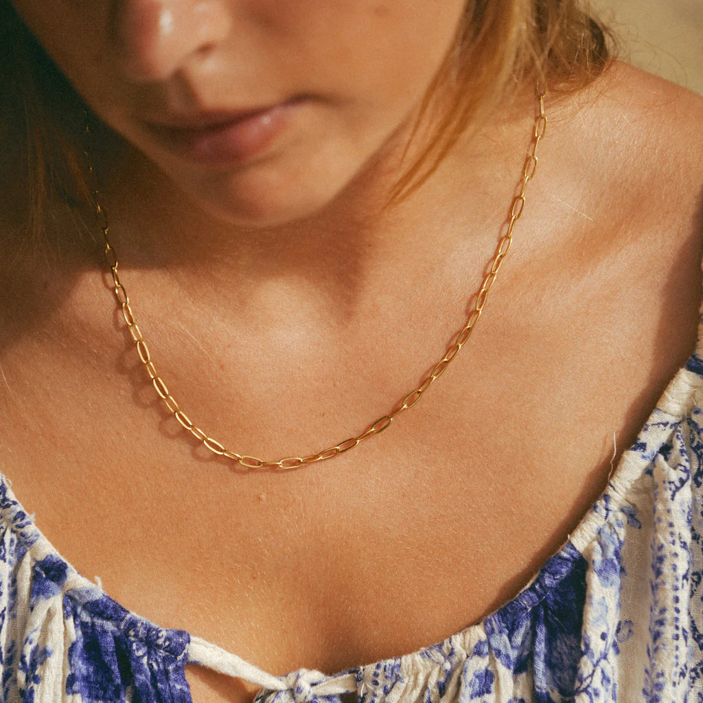 Gold Paperclip Chain Necklace