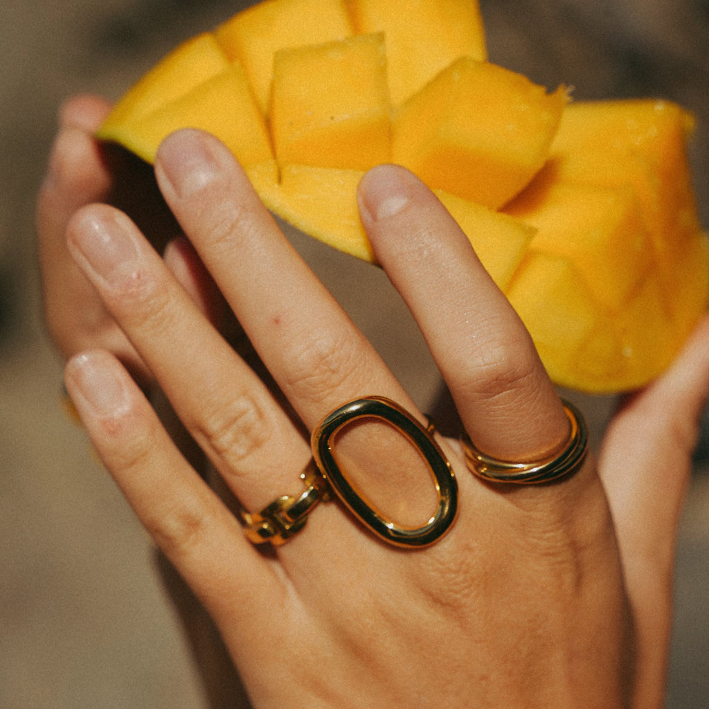 Gold Open Oval Ring
